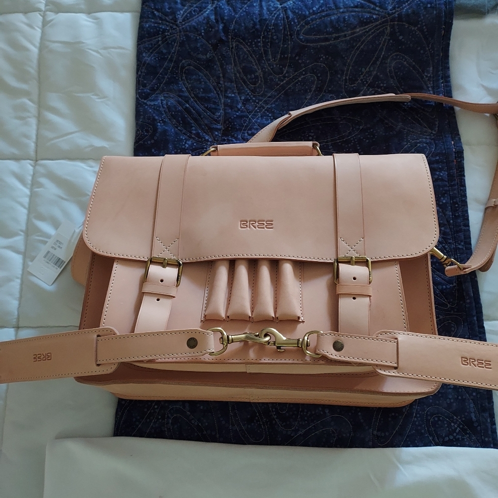 NEW rare vintage BREE satchel in natural leather, w/ backpack straps and dustbag